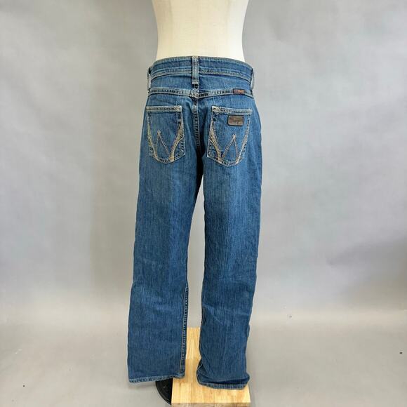 Vintage Y2k Wrangler Q-Baby Mid Rise Western Denim Jeans Size 7/8X34 Medium Wash - Picture 2 of 15